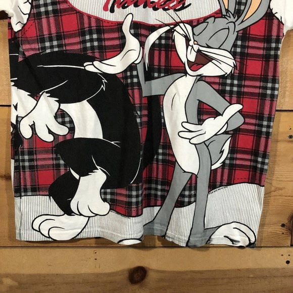 Vintage Looney Tunes All Over Print Wrap Around 1996 T-Shirt Mens Large - Picture 13 of 14